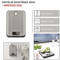 Digitální kuchyňská váha EV026, stříbrná