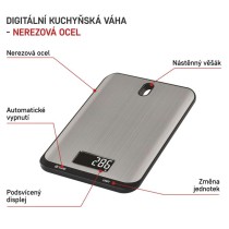 Digitální kuchyňská váha EV026, stříbrná