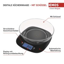 Digitale Küchenwaage EV025 schwarz
