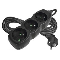 Prodlužovací kabel 5 m / 3 zásuvky / černý / PVC / 1 mm2