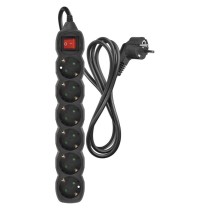 Steckdosenleiste 1,5 m / 6 Steckdosen / Schalter / schwarz / PVC / 1,5 mm2