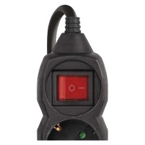 Steckdosenleiste 1,5 m / 6 Steckdosen / Schalter / schwarz / PVC / 1,5 mm2