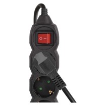 Steckdosenleiste 1,5 m / 6 Steckdosen / Schalter / schwarz / PVC / 1,5 mm2