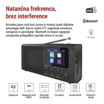 Prenosni radio z Bluetooth, DAB / DAB+ / FM, črn