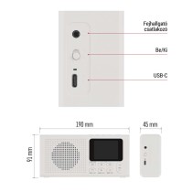 Hordozható rádió Bluetooth, DAB / DAB+ / FM, fehér színben