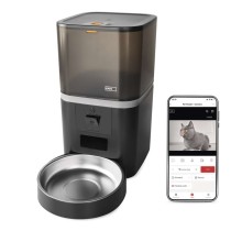 GoSmart dozirnik hrane za hišne živali Pet Care s kamero, 6 l, črn, Wi-Fi