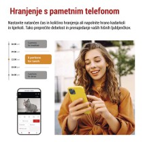 GoSmart dozirnik hrane za hišne živali Pet Care s kamero, 6 l, črn, Wi-Fi