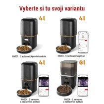 GoSmart dávkovač krmiva Pet Care s kamerou, 6 l, černý, Wi-Fi