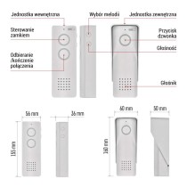 Bezprzewodowy zestaw domofonu audio H1087, 1 uczestnik