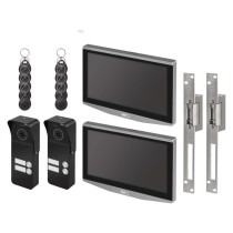 Video-Türsprechanlagen-Set IP-750 mit 2 Eingängen für 2 Teilnehmer und 2 el. Schlösser