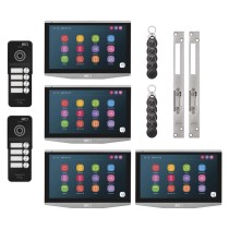 Video-Türsprechanlagen-Set IP-750 mit 2 Eingängen für 4 Teilnehmer und 2 el. schlösser