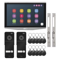 Video-Türsprechanlagen-Set IP-750 mit 2 Eingängen und 2 el. Schloss