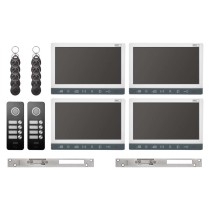 Set videodomofona EM-10AHD z 2 vhodoma za 4 uporabnike in 2 el. ključavnici odpr./zapr