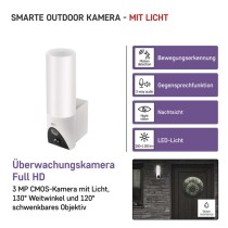 GoSmart Rotierende Outdoor IP Kamera mit WiFi und Licht IP-310 TORCH, weiß