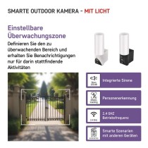 GoSmart Rotierende Outdoor IP Kamera mit WiFi und Licht IP-310 TORCH, weiß