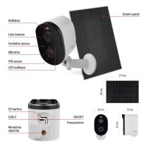 GoSmart Zunanja baterijska kamera IP-1150 SNAP z WiFi in solarnim panelom