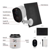 GoSmart Kamera zewnętrzna IP-1150 SNAP z WiFi, akumulatorem i panelem solarnym