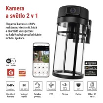 GoSmart Venkovní otočná kamera IP-1300 LANTERN s WiFi a světlem, černá