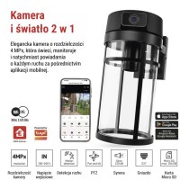 GoSmart Zewnętrzna kamera obrotowa IP-1300 LANTERN z WiFi i lampą, czarna