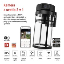 GoSmart Vonkajšia otočná kamera IP-1300 LANTERN s WiFi a svetlom, čierna