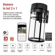 GoSmart Zunanja vrtljiva kamera in svetilo IP-1300 LANTERN, z WiFi, črna