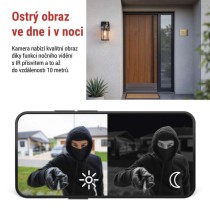 GoSmart Venkovní otočná kamera IP-1300 LANTERN s WiFi a světlem, černá