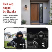 GoSmart Wifis kültéri forgatható kamera IP-1300 LANTERN világítással, fekete