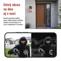 GoSmart Vonkajšia otočná kamera IP-1300 LANTERN s WiFi a svetlom, čierna