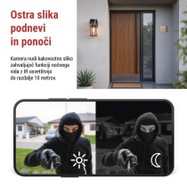 GoSmart Zunanja vrtljiva kamera in svetilo IP-1300 LANTERN, z WiFi, črna