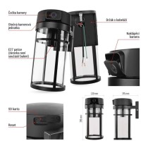 GoSmart Venkovní otočná kamera IP-1300 LANTERN s WiFi a světlem, černá