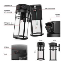 GoSmart Wifis kültéri forgatható kamera IP-1300 LANTERN világítással, fekete