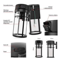 GoSmart Zewnętrzna kamera obrotowa IP-1300 LANTERN z WiFi i lampą, czarna