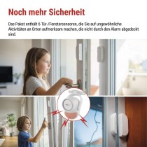 GoSmart Alarm IP‑126L GUARDIAN mit Bewegungsmelder, 6× Tür-/Fenstersensor, WLAN