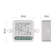 GoSmart Schaltermodul IP-2104SZ, ZigBee, 2-Kanal (kein N-Draht erforderlich)