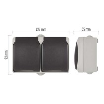 EMOS Dupla aljzat IP44 SCHUKO