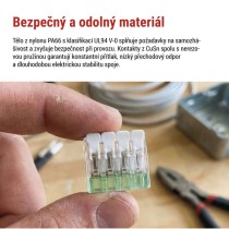 Páčková spojovací svorka 4× 0,2–4 mm2, 10 ks