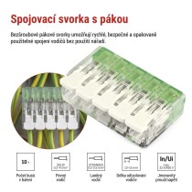 Páčková spojovací svorka 5× 0,2–4 mm2, 10 ks