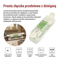 Liniowa złączka z dźwigniami 2× 0,2–4 mm2, 10 szt