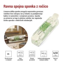 Linijska spojna klema z ročicami 2× 0,2–4 mm2, 10 kos