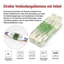 Inline-Hebelklemme 4× 0,2–4 mm2, 10 Stk