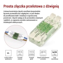 Liniowa złączka z dźwigniami 4× 0,2–4 mm2, 10 szt