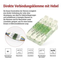 Inline-Hebelklemme 6× 0,2–4 mm2, 10 Stk