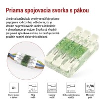 Priama páčková spojovacia svorka 6× 0,2–4 mm2, 10 ks