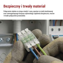 Liniowa złączka z dźwigniami 6× 0,2–4 mm2, 10 szt