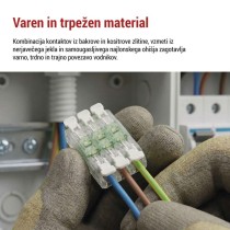 Linijska spojna klema z ročicami 6× 0,2–4 mm2, 10 kos