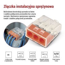 Złączka sprężynowa 3×0,5, 10 szt