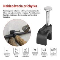 Káblová príchytka 6 mm, čierna, 50 ks