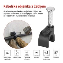 Kabelska objemka 6 mm, črna, 50 kos
