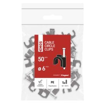 Kör alakú kábelbilincs 6 mm, fekete, 50 szt