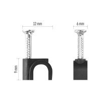 Kör alakú kábelbilincs 6 mm, fekete, 50 szt